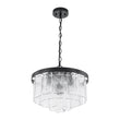 Load image into Gallery viewer, Farmhouze Light - Mid - Century Glam Tiered Water Textured Glass Chandelier - Chandelier - Brass -