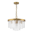Load image into Gallery viewer, Farmhouze Light - Mid - Century Glam Tiered Water Textured Glass Chandelier - Chandelier - Brass -