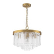 Load image into Gallery viewer, Farmhouze Light - Mid - Century Glam Tiered Water Textured Glass Chandelier - Chandelier - Brass -