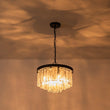 Load image into Gallery viewer, Farmhouze Light - Mid - Century Glam Tiered Water Textured Glass Chandelier - Chandelier - Brass -