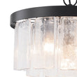 Load image into Gallery viewer, Farmhouze Light - Mid - Century Glam Tiered Water Textured Glass Chandelier - Chandelier - Brass -