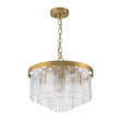 Load image into Gallery viewer, Farmhouze Light - Mid - Century Glam Tiered Water Textured Glass Chandelier - Chandelier - Brass -