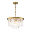 Load image into Gallery viewer, Farmhouze Light - Mid - Century Glam Tiered Water Textured Glass Chandelier - Chandelier - Brass -