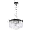 Load image into Gallery viewer, Farmhouze Light - Mid - Century Glam Tiered Water Textured Glass Chandelier - Chandelier - Brass -
