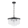Load image into Gallery viewer, Farmhouze Light - Mid - Century Glam Tiered Water Textured Glass Chandelier - Chandelier - Brass -