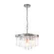 Load image into Gallery viewer, Farmhouze Light - Mid - Century Glam Tiered Water Textured Glass Chandelier - Chandelier - Nickel/6 - Light -