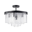 Load image into Gallery viewer, Farmhouze Light - Mid - Century Layered Textured Glass Round Ceiling Light - Chandelier - Brass -