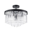 Load image into Gallery viewer, Farmhouze Light - Mid - Century Layered Textured Glass Round Ceiling Light - Chandelier - Brass -