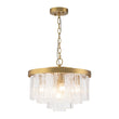 Load image into Gallery viewer, Farmhouze Light - Mid - Century Layered Textured Glass Round Ceiling Light - Chandelier - Brass -