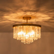 Load image into Gallery viewer, Farmhouze Light - Mid - Century Layered Textured Glass Round Ceiling Light - Chandelier - Brass -