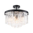 Load image into Gallery viewer, Farmhouze Light - Mid - Century Layered Textured Glass Round Ceiling Light - Chandelier - Brass -