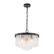 Load image into Gallery viewer, Farmhouze Light - Mid - Century Layered Textured Glass Round Ceiling Light - Chandelier - Brass -