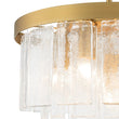 Load image into Gallery viewer, Farmhouze Light - Mid - Century Layered Textured Glass Round Ceiling Light - Chandelier - Brass -