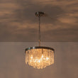 Load image into Gallery viewer, Farmhouze Light - Mid - Century Layered Textured Glass Round Ceiling Light - Chandelier - Nickel/6 - Light -