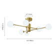 Load image into Gallery viewer, Farmhouze Light - Mid - Century Linear Frosted Glass Globe Sputnik Ceiling Light - Ceiling Light - Brass -