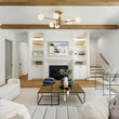 Load image into Gallery viewer, Farmhouze Light - Mid - Century Linear Frosted Glass Globe Sputnik Ceiling Light - Ceiling Light - Brass -