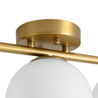 Load image into Gallery viewer, Farmhouze Light - Mid - Century Linear Milky White Glass Globe Ceiling Light - Ceiling Light - Brass -