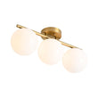 Load image into Gallery viewer, Farmhouze Light - Mid - Century Linear Milky White Glass Globe Ceiling Light - Ceiling Light - Brass -