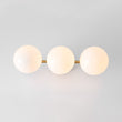 Load image into Gallery viewer, Farmhouze Light - Mid - Century Linear Milky White Glass Globe Ceiling Light - Ceiling Light - Brass -