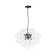 Load image into Gallery viewer, Farmhouze Light - Mid - Century Modern Brass Glass Globe Bubble Chandelier - Chandelier - Black -