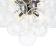Load image into Gallery viewer, Farmhouze Light - Mid - Century Modern Brass Glass Globe Bubble Chandelier - Chandelier - Black -