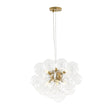 Load image into Gallery viewer, Farmhouze Light - Mid - Century Modern Brass Glass Globe Bubble Chandelier - Chandelier - Brass -