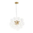 Load image into Gallery viewer, Farmhouze Light - Mid - Century Modern Brass Glass Globe Bubble Chandelier - Chandelier - Brass -