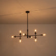 Load image into Gallery viewer, Farmhouze Light - Mid - Century Sputnik Clear Glass Globe Linear Island Chandelier - Chandelier - Black -