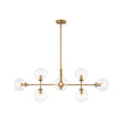 Load image into Gallery viewer, Farmhouze Light - Mid - Century Sputnik Clear Glass Globe Linear Island Chandelier - Chandelier - Brass -
