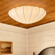 Load image into Gallery viewer, Farmhouze Light - Mid - century White Silk Flush Mount Light - Ceiling Light - 19 in -