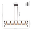 Load image into Gallery viewer, Farmhouze Light - Minimalist Industrial 6 - Light Rectangle Cage Linear Chandelier - Chandelier - 38 in. -