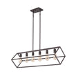 Load image into Gallery viewer, Farmhouze Light - Minimalist Industrial 6 - Light Rectangle Cage Linear Chandelier - Chandelier - 38 in. -