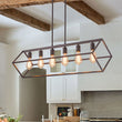Load image into Gallery viewer, Farmhouze Light - Minimalist Industrial 6 - Light Rectangle Cage Linear Chandelier - Chandelier - 38 in. -