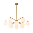 Load image into Gallery viewer, Farmhouze Light - Modern 12 - Light White Glass Globe Bubble Sputnik Ceiling Light - Ceiling Light - Brass -