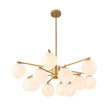 Load image into Gallery viewer, Farmhouze Light - Modern 12 - Light White Glass Globe Bubble Sputnik Ceiling Light - Ceiling Light - Brass -
