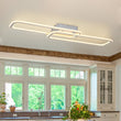 Load image into Gallery viewer, Farmhouze Light - Modern 2 - Light Linear Oblong Dimmable LED Semi Flush Mount - Ceiling Light - Nickel -