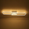 Load image into Gallery viewer, Farmhouze Light - Modern 2 - Light Linear Oblong Dimmable LED Semi Flush Mount - Ceiling Light - Nickel -