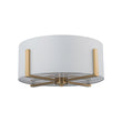 Load image into Gallery viewer, Farmhouze Light - Modern 2 - Light White Fabric Drum Flush Ceiling Light - Ceiling Light - Brass -