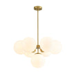 Load image into Gallery viewer, Farmhouze Light - Modern 2 - Tier Milky Glass Globe Sputnik Chandelier - Chandelier - Brass -