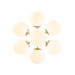 Load image into Gallery viewer, Farmhouze Light - Modern 2 - Tier Milky Glass Globe Sputnik Chandelier - Chandelier - Brass -