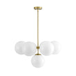 Load image into Gallery viewer, Farmhouze Light - Modern 2 - Tier Milky Glass Globe Sputnik Chandelier - Chandelier - Brass -