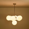 Load image into Gallery viewer, Farmhouze Light - Modern 2 - Tier Milky Glass Globe Sputnik Chandelier - Chandelier - Brass -