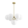 Load image into Gallery viewer, Farmhouze Light - Modern 2 - Tier Milky Glass Globe Sputnik Chandelier - Chandelier - Brass -