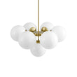 Load image into Gallery viewer, Farmhouze Light - Modern 2 - Tier Milky Glass Globe Sputnik Chandelier - Chandelier - Brass -