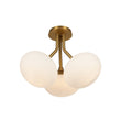 Load image into Gallery viewer, Farmhouze Light - Modern 3 - Light Opal Glass Globe Semi Flush Mount Light - Ceiling Light - Nickel -