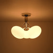 Load image into Gallery viewer, Farmhouze Light - Modern 3 - Light Opal Glass Globe Semi Flush Mount Light - Ceiling Light - Nickel -