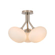 Load image into Gallery viewer, Farmhouze Light - Modern 3 - Light Opal Glass Globe Semi Flush Mount Light - Ceiling Light - Nickel -