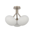 Load image into Gallery viewer, Farmhouze Light - Modern 3 - Light Opal Glass Globe Semi Flush Mount Light - Ceiling Light - Nickel -