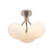 Load image into Gallery viewer, Farmhouze Light - Modern 3 - Light Opal Glass Globe Semi Flush Mount Light - Ceiling Light - Nickel -