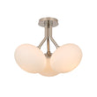 Load image into Gallery viewer, Farmhouze Light - Modern 3 - Light Opal Glass Globe Semi Flush Mount Light - Ceiling Light - Nickel -